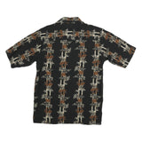 PURITAN Mens Black & Brown Viscose Casual Shirt S Short Sleeve Button