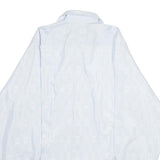 HIM Mens White Patterned Shirt S Long Sleeve Cotton Blend Button Up Casual