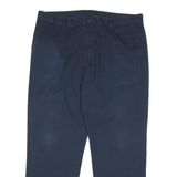 DICKIES Mens Cotton Blend Navy Classic Straight Trousers W42 L31 Workwear Zip