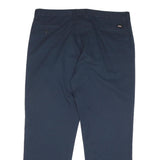 DICKIES Mens Cotton Blend Navy Classic Straight Trousers W42 L31 Workwear Zip
