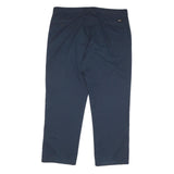 DICKIES Mens Cotton Blend Navy Classic Straight Trousers W42 L31 Workwear Zip