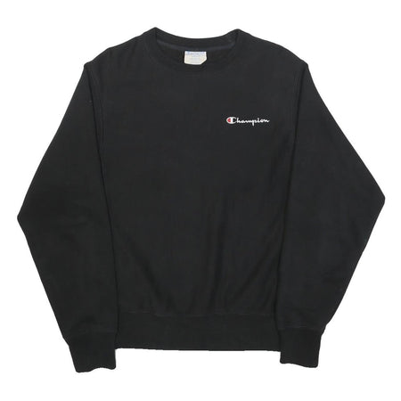 CHAMPION REVERSE WEAVE Mens Black Crew Neck S Classic Cotton Blend Sweatshirt