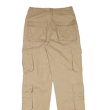 Womens Beige Cotton Blend Regular Fit Cargo Trousers W27 L30 Utility Pockets Zip