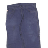 CARHARTT Mens Cotton Blend Navy Blue Relaxed Leg Trousers W36 L26 Workwear
