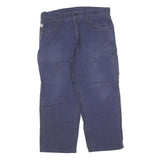 CARHARTT Mens Cotton Blend Navy Blue Relaxed Leg Trousers W36 L26 Workwear