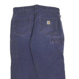 CARHARTT Mens Cotton Blend Navy Blue Relaxed Leg Trousers W36 L26 Workwear