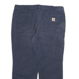 CARHARTT Mens Cotton Blend Dark Blue Relaxed Fit Straight Trousers W40 L26