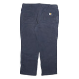 CARHARTT Mens Cotton Blend Dark Blue Relaxed Fit Straight Trousers W40 L26