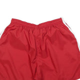 ADIDAS Womens Red & White Sports Shorts L W28 Polyester Casual Fit Elastic