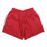 ADIDAS Womens Red & White Sports Shorts L W28 Polyester Casual Fit Elastic