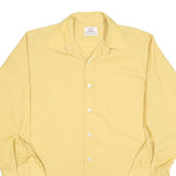 TACOMA Mens Yellow Plain Shirt L Cotton Blend Classic Fit Long Sleeve Button