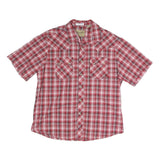 WRANGLER Mens Red & White Check Short Sleeve Shirt XL Casual Western Cotton