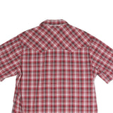 WRANGLER Mens Red & White Check Short Sleeve Shirt XL Casual Western Cotton