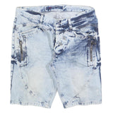 CIPO & BAXX Mens Shorts Blue Casual Denim XL W38 Zipped Pockets Cotton Blend