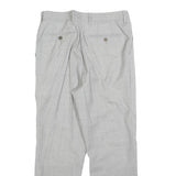 Womens Grey Wool Regular Fit Straight Trousers W30 L26 Classic Zip Closure