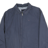 TOMMY HILFIGER Mens Blue XL Cotton Blend Jacket Zip Plain Lightweight Casual