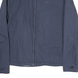 TOMMY HILFIGER Mens Blue XL Cotton Blend Jacket Zip Plain Lightweight Casual