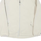 ABERCROMBIE & FITCH Womens White Zip Fleece Jacket L Polyester Blend Casual Warm