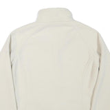 ABERCROMBIE & FITCH Womens White Zip Fleece Jacket L Polyester Blend Casual Warm