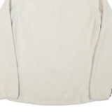 ABERCROMBIE & FITCH Womens White Zip Fleece Jacket L Polyester Blend Casual Warm