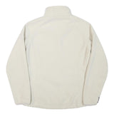 ABERCROMBIE & FITCH Womens White Zip Fleece Jacket L Polyester Blend Casual Warm
