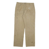 CARHARTT Mens Regular Fit Beige Cotton Blend Denim Zip W32 L30 Workwear Jeans