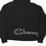 CHAMPION Womens Black Hoodie S Cotton Blend Pullover Casual Sweatshirt
