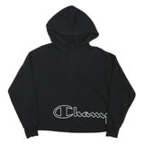 CHAMPION Womens Black Hoodie S Cotton Blend Pullover Casual Sweatshirt