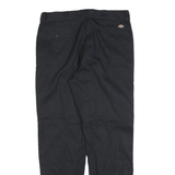 DICKIES Mens Cotton Blend Black Regular Straight Trousers W38 L34 Workwear Zip