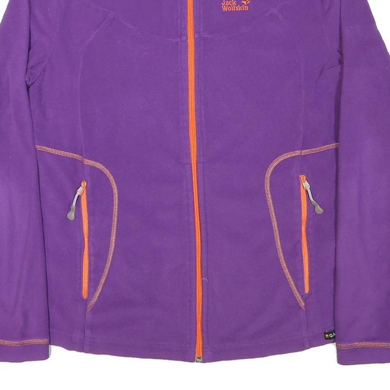 JACK WOLFSKIN Womens Purple & Orange Zip Jacket L Polyester Blend Fleece Outdoor