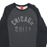 NIKE Mens Black & Grey Chicago Bulls Crew Neck S Cotton Blend Sweatshirt