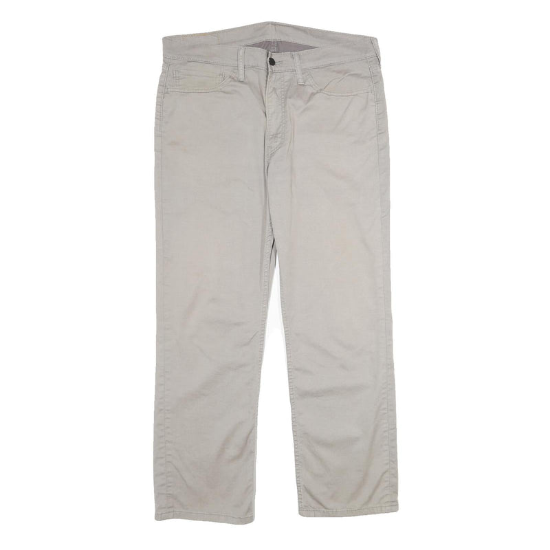 LEVI'S Mens Classic Cotton Blend Beige Trousers W36 L30 Zip Regular Fit Straight