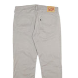 LEVI'S Mens Classic Cotton Blend Beige Trousers W36 L30 Zip Regular Fit Straight