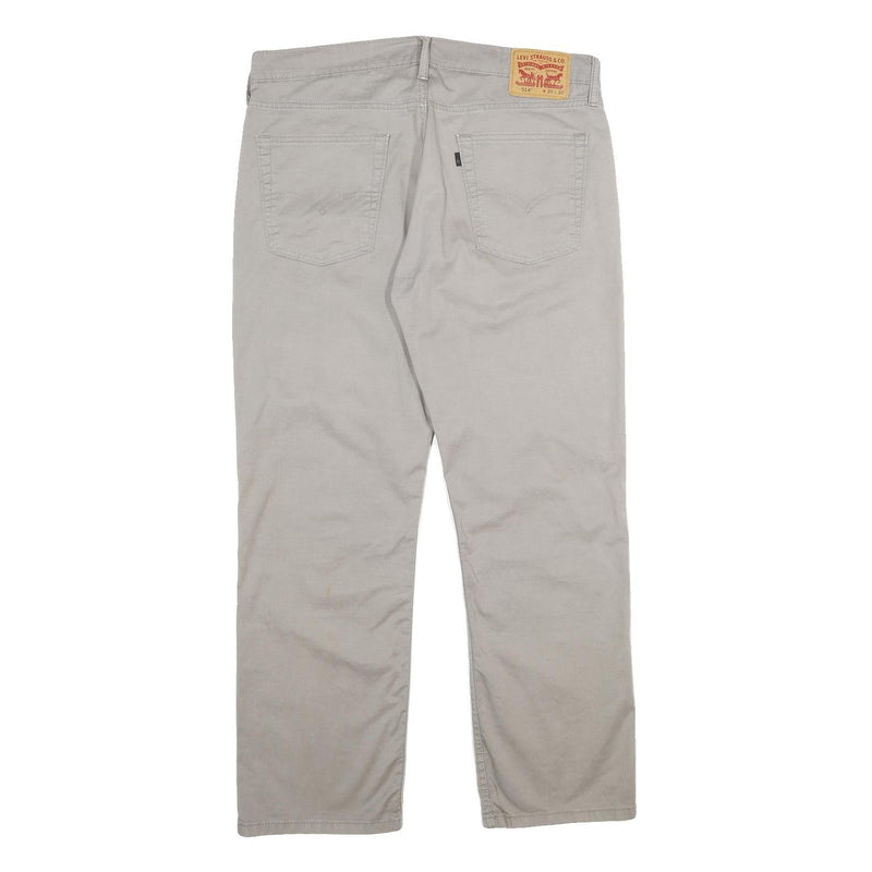 LEVI'S Mens Classic Cotton Blend Beige Trousers W36 L30 Zip Regular Fit Straight