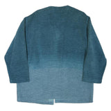 TUMI Womens Blue Jacket L Cotton Blend Button Plain Casual Comfortable