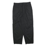 ALJA FASHION Womens Cotton Black Relaxed Straight Trousers W30 L26 Casual