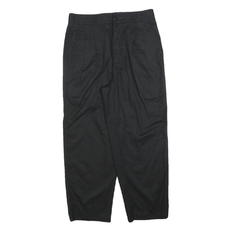 ALJA FASHION Womens Cotton Black Relaxed Straight Trousers W30 L26 Casual