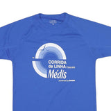 Mens Blue Polyester Blend Graphic T-Shirt M Short Sleeve Crew Neck Sport Event