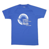 Mens Blue Polyester Blend Graphic T-Shirt M Short Sleeve Crew Neck Sport Event