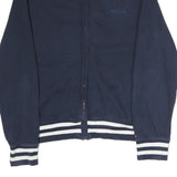 TOMMY HILFIGER Mens Navy Sweatshirt Full Zip S Striped Collar Cuffs