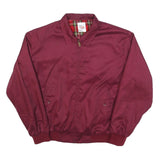 WARRIOR Mens Maroon Cotton Blend Harrington Jacket M Plain Zip Casual Retro