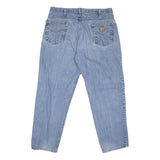 CARHARTT Mens Regular Fit Light Blue Cotton Blend Denim Jeans W38 L30 Zip