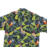 PURITAN Mens Black & Yellow Hot Sauce Print Casual Shirt L Tropical Pattern
