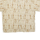 NATURAL ISSUE Mens Beige Cream Printed Cotton Blend Shirt XL Summer Casual