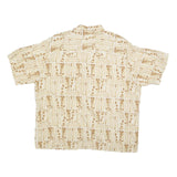 NATURAL ISSUE Mens Beige Cream Printed Cotton Blend Shirt XL Summer Casual