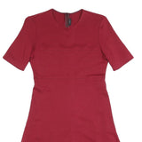 JOSEPH Womens Red Fit & Flare Polyester Blend Dress M Short Sleeve Knee Length