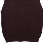 IZOD Mens Maroon & Navy Patterned V-Neck Sleeveless Jumper XL Cotton Blend