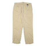 NAUTICA Mens Cotton Blend Beige Regular Straight Trousers W34 L29 Classic Zip