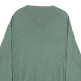 POLO RALPH LAUREN Mens Green Plain V-Neck Basic Knit Jumper M Cotton Classic