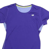 NEW BALANCE Womens Purple & Light Purple Modern T-Shirt S Short Sleeve Crew Neck